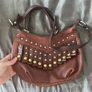 B.Makowsky leather studded bag